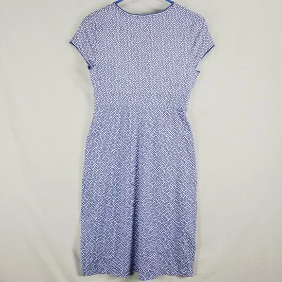 Boden Casual Jersey Dress US Size 4 4R Periwinkle White Polka Dot - Picture 4 of 4
